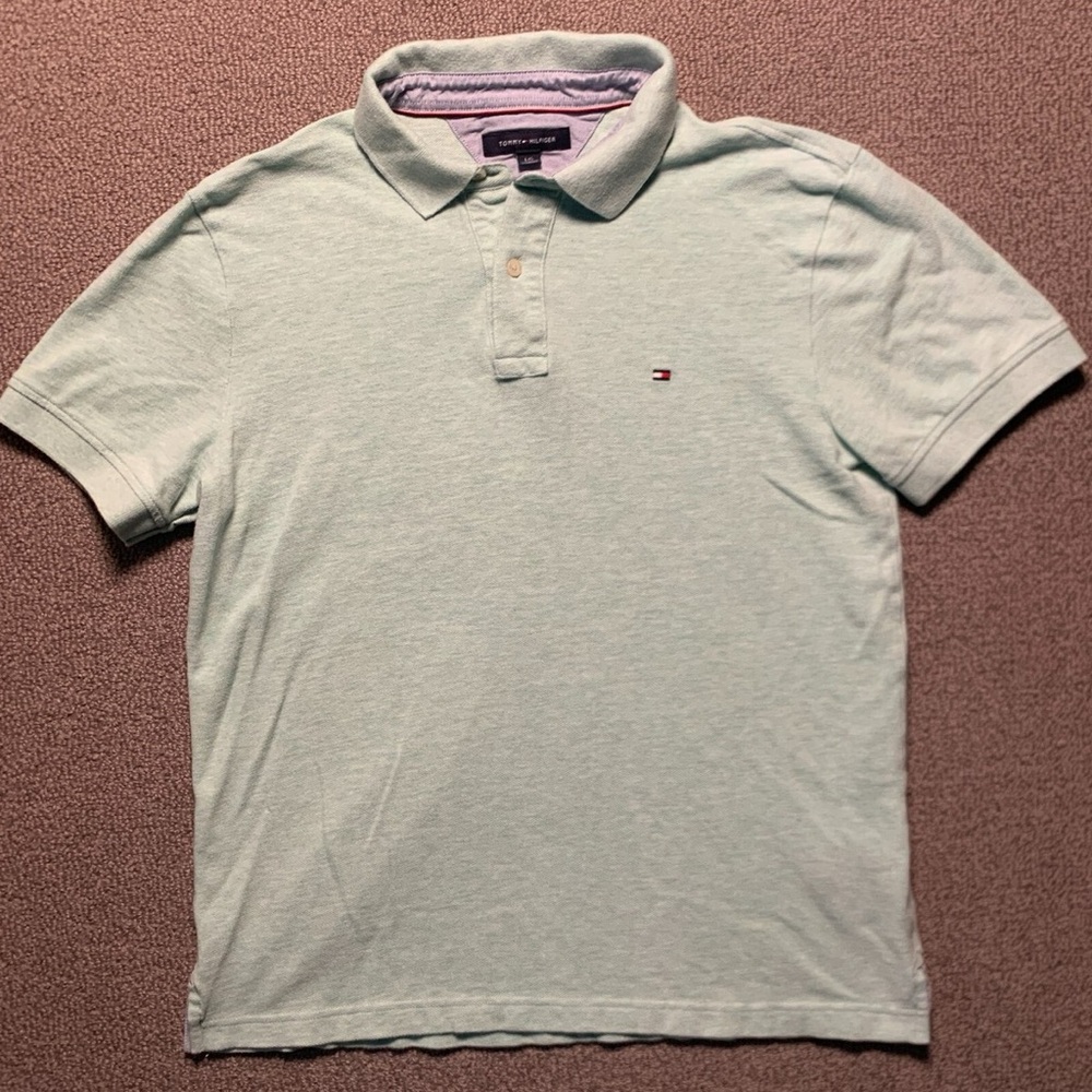 Tommy Hilfiger Light Green Custom Fit Polo